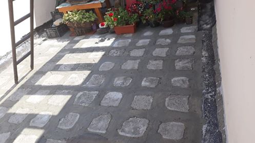 Terasa sa kaldrmom - posle hidroizolacije